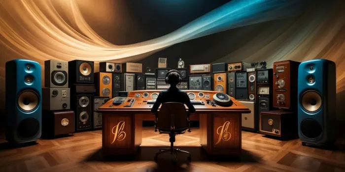 Immersive Audio Odyssey: Blending Haptic Bass with Retro-Tech Elegance